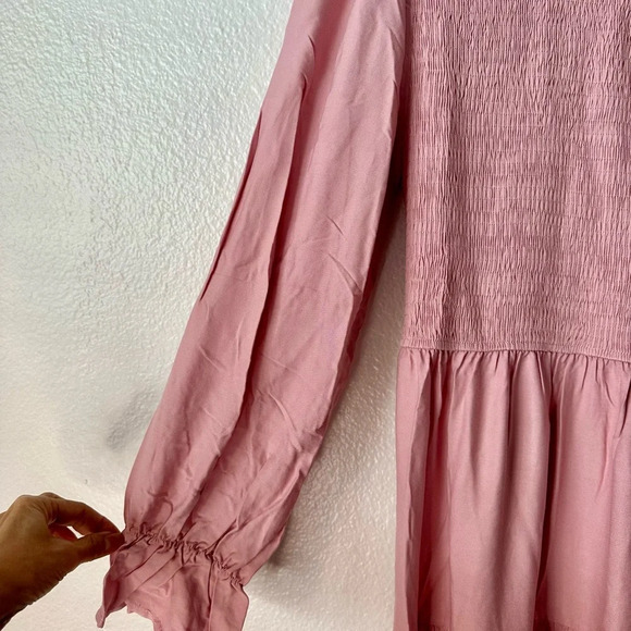 ZESICA Women’s Boho Flounce Sleeve Pull On Pink Medium Maxi Dress BNWT - Picture 6 of 8